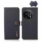 For OnePlus 11 KHAZNEH Custer Texture RFID Genuine Leather Phone Case(Blue) - 1