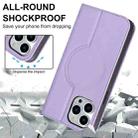 For iPhone 12 Pro Max Rhombic MagSafe RFID Anti-Theft Wallet Leather Phone Case(Purple) - 3