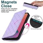 For iPhone 12 Pro Max Rhombic MagSafe RFID Anti-Theft Wallet Leather Phone Case(Purple) - 7