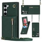 For Samsung Galaxy S23 5G Cross-body Zipper Square TPU+PU Back Cover Case(Green) - 1