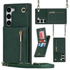 For Samsung Galaxy S23+ 5G Cross-body Zipper Square TPU+PU Back Cover Case(Green) - 1
