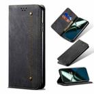 For OnePlus 11 Denim Texture Flip Leather Phone Case(Black) - 1