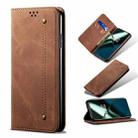 For OnePlus 11 Denim Texture Flip Leather Phone Case(Brown) - 1