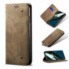 For OnePlus 11 Denim Texture Flip Leather Phone Case(Khaki) - 1