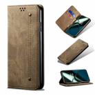 For OnePlus Ace 2 5G Denim Texture Flip Leather Phone Case(Khaki) - 1