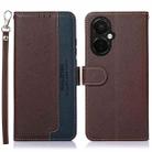 For OnePlus Nord CE 3 Lite KHAZNEH Litchi Texture Leather RFID Phone Case(Brown) - 1