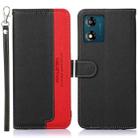 For Motorola Moto E13 KHAZNEH Litchi Texture Leather RFID Phone Case(Black) - 1