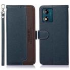 For Motorola Moto E13 KHAZNEH Litchi Texture Leather RFID Phone Case(Blue) - 1