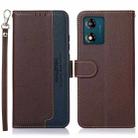 For Motorola Moto E13 KHAZNEH Litchi Texture Leather RFID Phone Case(Brown) - 1