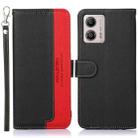 For Motorola Moto G53 5G KHAZNEH Litchi Texture Leather RFID Phone Case(Black) - 1