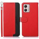 For Motorola Moto G53 5G KHAZNEH Litchi Texture Leather RFID Phone Case(Red) - 1