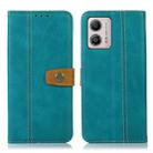 For Motorola Moto G53 5G / G23 / G13 Stitching Thread Calf Texture Leather Phone Case(Green) - 1