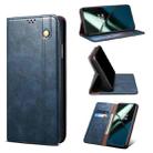 For OnePlus Ace 2 5G Oil Wax Crazy Horse Texture Leather Phone Case(Blue) - 1
