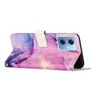 For Xiaomi Redmi Note 12 Global / Poco X5 5G Crossbody Painted Marble Pattern Leather Phone Case(Purple) - 4