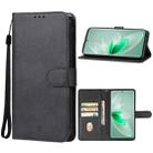 For vivo V27 Pro Leather Phone Case(Black) - 1