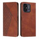 For Xiaomi Redmi 11A 4G Diamond Pattern Skin Feel Magnetic Leather Phone Case(Brown) - 1