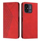 For Xiaomi Redmi 11A 4G Diamond Pattern Skin Feel Magnetic Leather Phone Case(Red) - 1