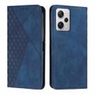 For Xiaomi Redmi Note 12 Pro 5G Global Diamond Pattern Skin Feel Magnetic Leather Phone Case(Blue) - 1