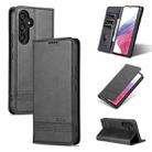 For Samsung Galaxy A34 5G AZNS Magnetic Calf Texture Flip Leather Phone Case(Black) - 1