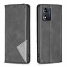 For Motorola Moto E13 4G Prismatic Invisible Magnetic Leather Phone Case(Black) - 1