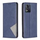 For Motorola Moto E13 4G Prismatic Invisible Magnetic Leather Phone Case(Blue) - 1