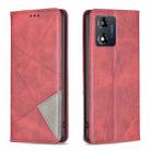 For Motorola Moto E13 4G Prismatic Invisible Magnetic Leather Phone Case(Red) - 1