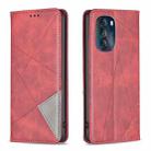 For Motorola Moto G 5G 2023 Prismatic Invisible Magnetic Leather Phone Case(Red) - 1