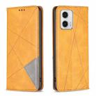 For Motorola Moto G73 5G Prismatic Invisible Magnetic Leather Phone Case(Yellow) - 1