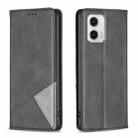 For Motorola Moto G73 5G Prismatic Invisible Magnetic Leather Phone Case(Black) - 1