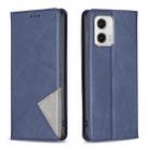 For Motorola Moto G73 5G Prismatic Invisible Magnetic Leather Phone Case(Blue) - 1