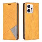For Motorola Moto G13 4G/G23 4G/G53 5G Prismatic Invisible Magnetic Leather Phone Case(Yellow) - 1