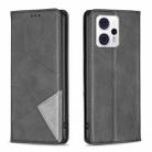 For Motorola Moto G13 4G/G23 4G/G53 5G Prismatic Invisible Magnetic Leather Phone Case(Black) - 1