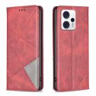 For Motorola Moto G13 4G/G23 4G/G53 5G Prismatic Invisible Magnetic Leather Phone Case(Red) - 1