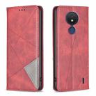 For Nokia C21 Prismatic Invisible Magnetic Leather Phone Case(Red) - 1