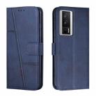 For Xiaomi Redmi K60 / K60 Pro Stitching Calf Texture Buckle Leather Phone Case(Blue) - 1