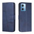 For Xiaomi Redmi Note 12 Global / Poco X5 5G Stitching Calf Texture Buckle Leather Phone Case(Blue) - 1