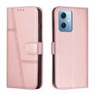 For Xiaomi Redmi Note 12 Global / Poco X5 5G Stitching Calf Texture Buckle Leather Phone Case(Rose Gold) - 1