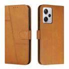 For Xiaomi Redmi Note 12 Pro 5G Global Stitching Calf Texture Buckle Leather Phone Case(Yellow) - 1