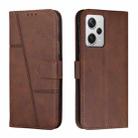 For Xiaomi Redmi Note 12 Pro+ Global / Note 12 Explorer Stitching Calf Texture Buckle Leather Phone Case(Brown) - 1
