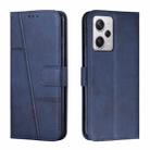 For Xiaomi Redmi Note 12 Pro+ Global / Note 12 Explorer Stitching Calf Texture Buckle Leather Phone Case(Blue) - 1