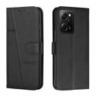 For Xiaomi Redmi Note 12 Pro Speed / Poco X5 Pro 5G Stitching Calf Texture Buckle Leather Phone Case(Black) - 1