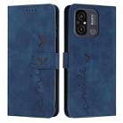 For Xiaomi Redmi 11A 4G Skin Feel Heart Pattern Leather Phone Case(Blue) - 1