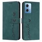 For Xiaomi Redmi Note 12 Global / Poco X5 5G Skin Feel Heart Pattern Leather Phone Case(Green) - 1