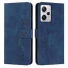 For Xiaomi Redmi Note 12 Pro+ Global / Note 12 Explorer Skin Feel Heart Pattern Leather Phone Case(Blue) - 1