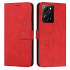 For Xiaomi Redmi Note 12 Pro Speed / Poco X5 Pro 5G Skin Feel Heart Pattern Leather Phone Case(Red) - 1