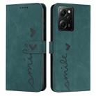 For Xiaomi Redmi Note 12 Pro Speed / Poco X5 Pro 5G Skin Feel Heart Pattern Leather Phone Case(Green) - 1