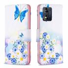 For Motorola Moto E13 4G Colored Drawing Pattern Leather Phone Case(Butterfly Love) - 1