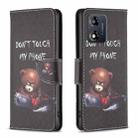 For Motorola Moto E13 4G Colored Drawing Pattern Leather Phone Case(Bear) - 1