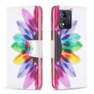 For Motorola Moto E13 4G Colored Drawing Pattern Leather Phone Case(Sun Flower) - 1