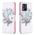 For Motorola Moto E13 4G Colored Drawing Pattern Leather Phone Case(Tree) - 1